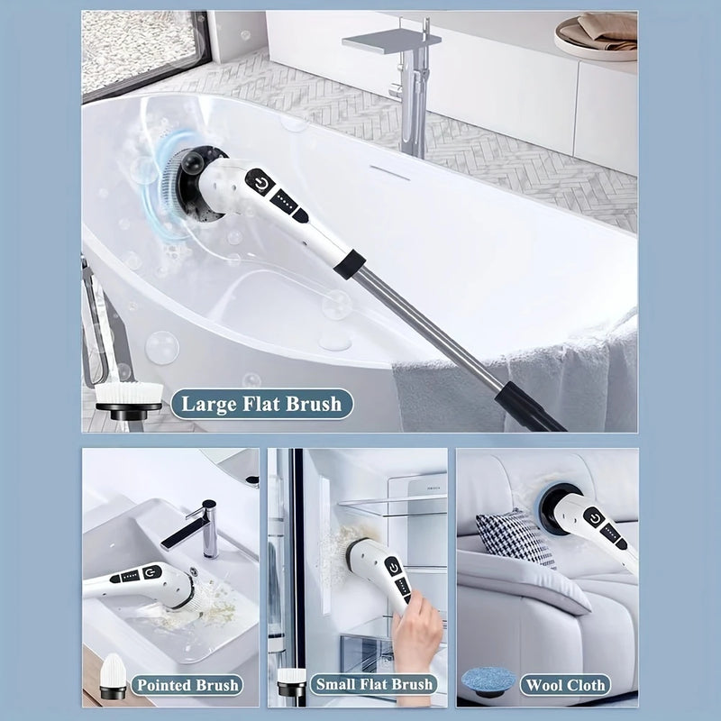 7 in 1 Adjustable Cleaning Brush Window Bathroom and Kitchen Tool Rechargeable