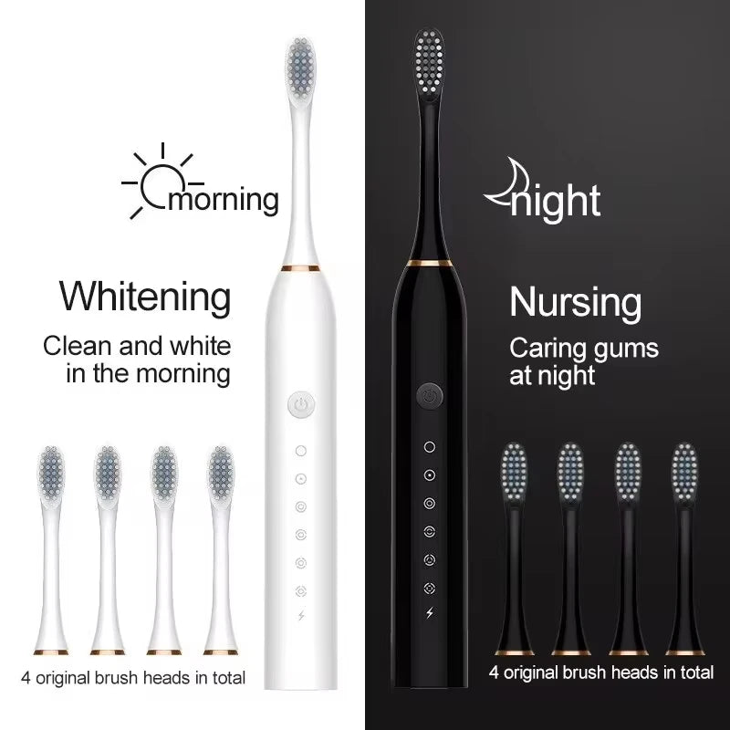 Xiaomi Electric Toothbrush Powerful Sonic USB Waterproof Smart Rechargeable Toothbrush Washable 6 Gear 4 brush heads Whiten New